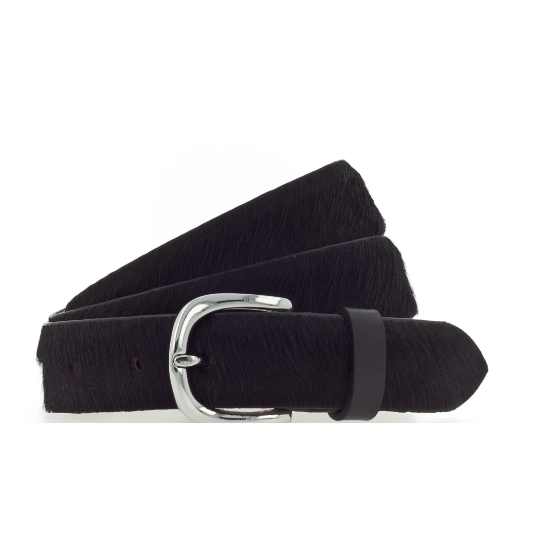 Vanzetti Zwarte Leren Riem met Haartjes image 0