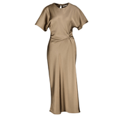 Elegante Jurk Glans – Amélie Amélie | Knoopdetail en Subtiele Glans