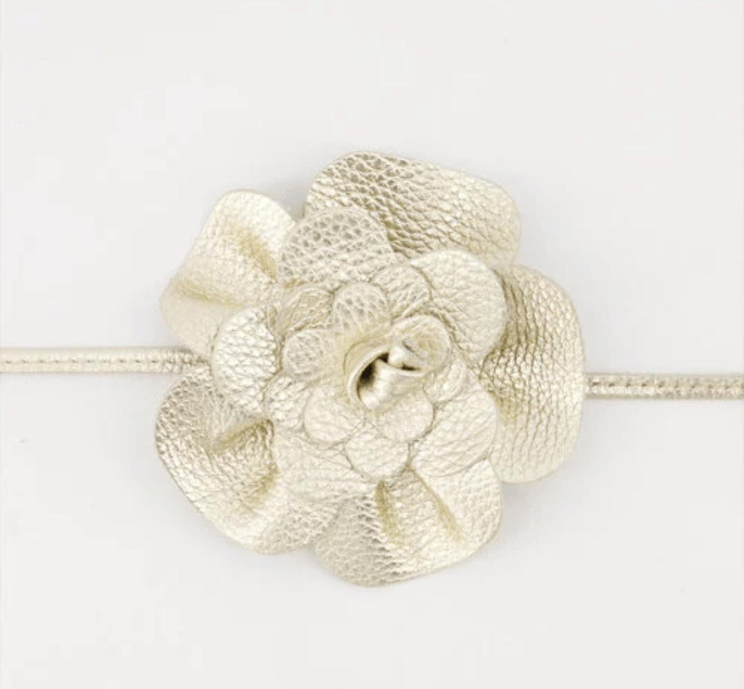Fiore – Metallic Leren Wikkelriem – Goud image 1