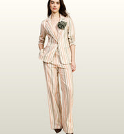 Gestreepte Palazzo Pantalon met Hoge Taille | Dixie
