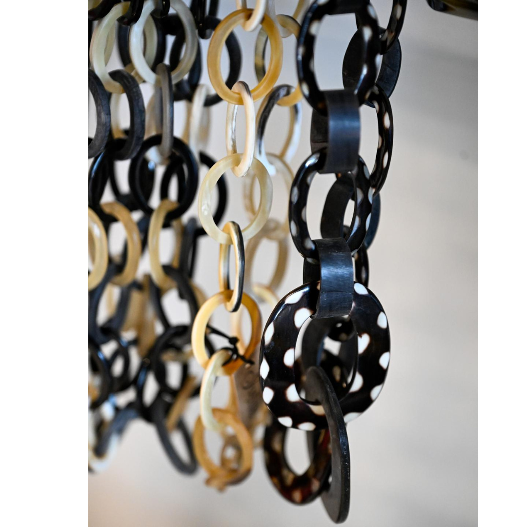 Buffelhoorn Polkadot Coliier in glanscombi (Joyline-Creations)