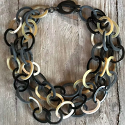 Stijlvolle handgemaakte ketting buffelhoorn, 3 laags (Joyline-Creations)
