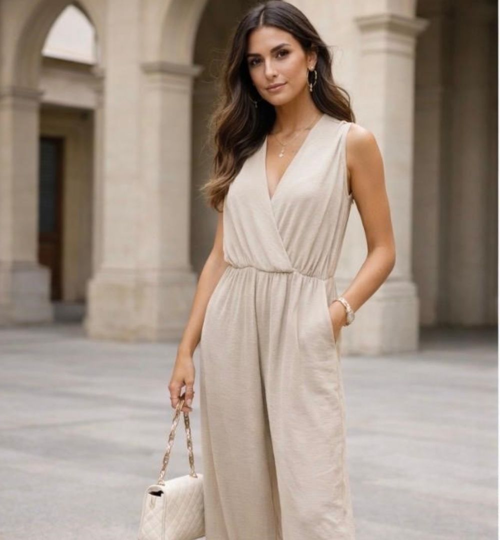 Jumpsuit Mironce | V-hals & Elastische Taille | Elegant & Veelzijdig