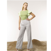 Damespantalon Cielo (lichtblauw) – Mironce flared leg met elastische tailleband