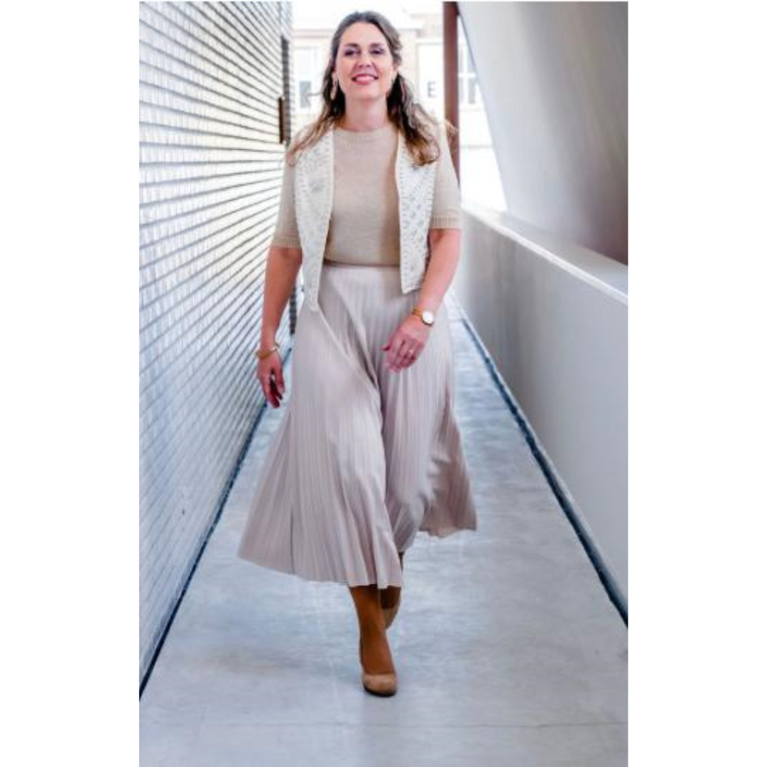 Plissé Rok Beige – Comfort & Stijl in A-lijn | Cherry Blue