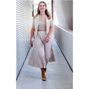 Plissé Rok Beige – Comfort & Stijl in A-lijn | Cherry Blue