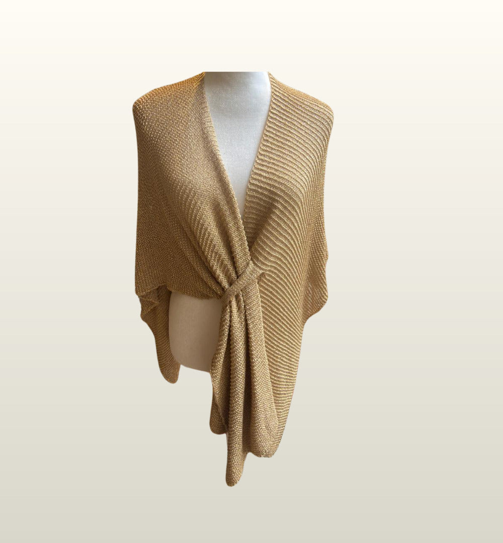 Omslag Sjaal Gina Goud Glitter – Elegante Omslagdoek met Lus | Teatro