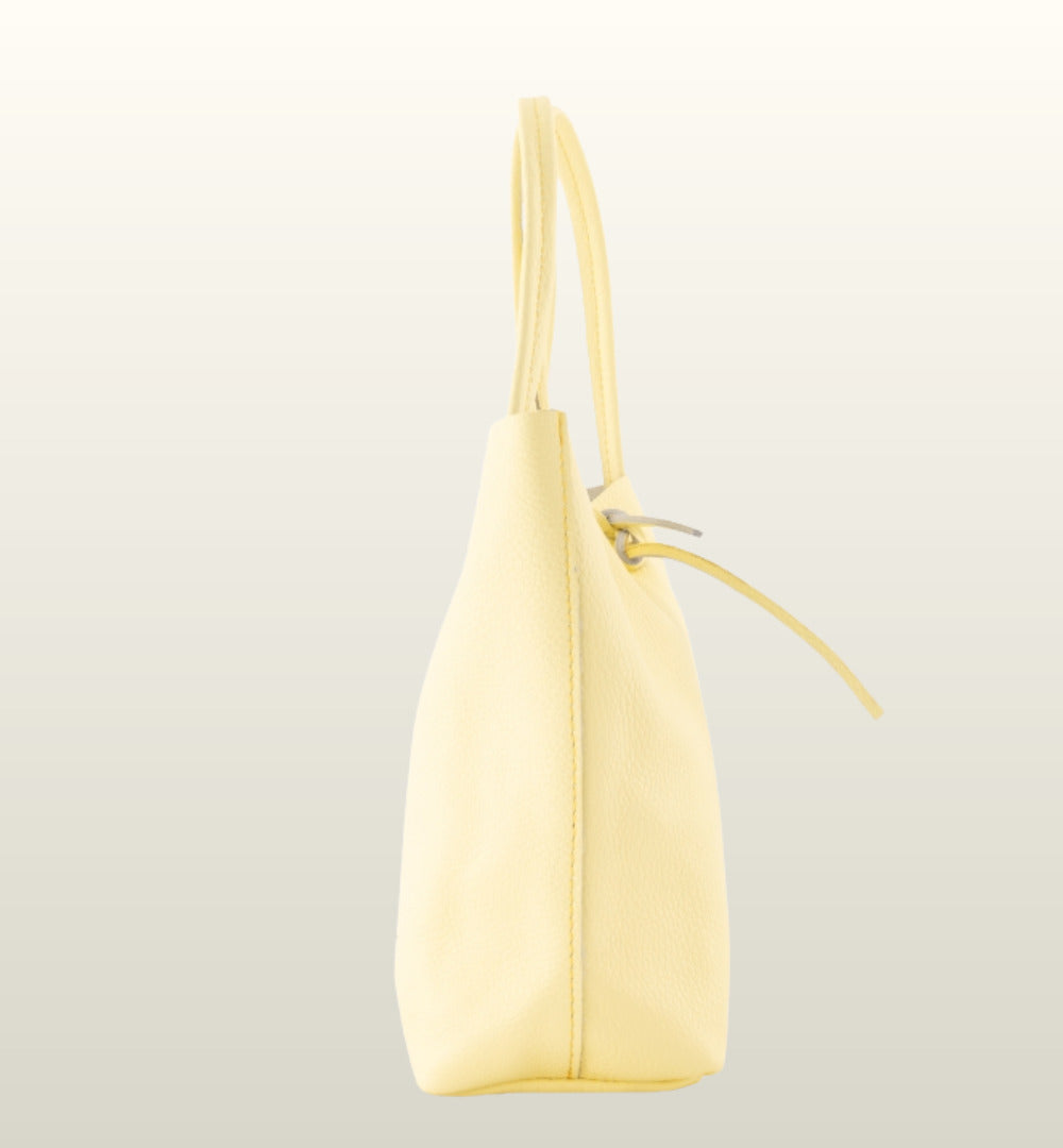 Alice Leren Shopper Butter Yellow – Crossbody Tas van 100% Rundleer | Teatro Fashion