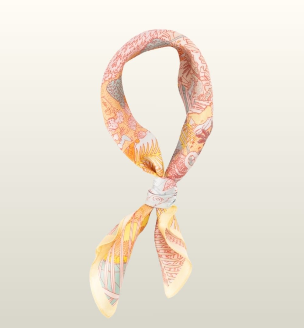 Zaya Zijden Sjaal Roze Hart Print & Fantasy Land – Luxe Silk Scarf | Teatro Fashion