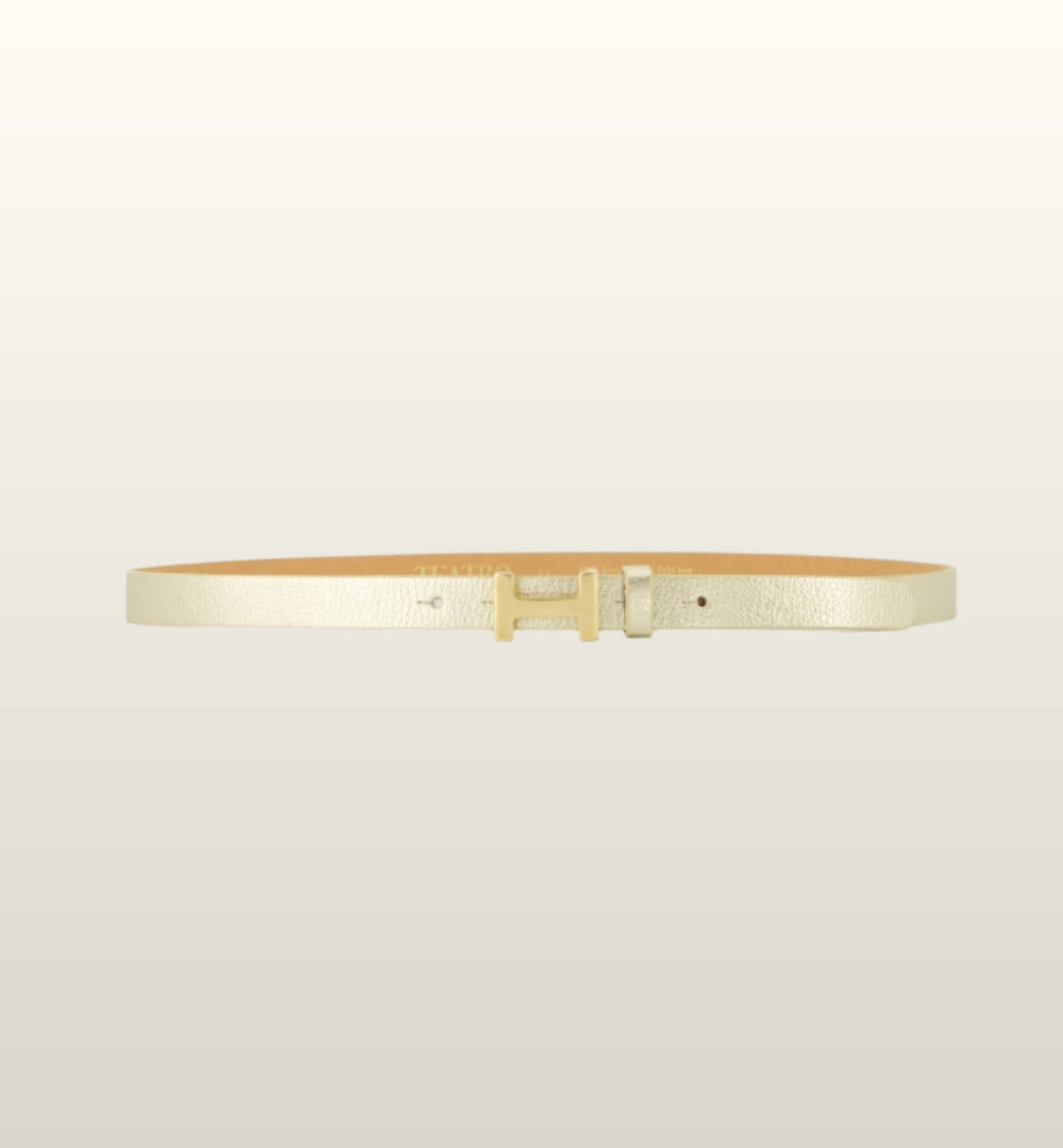 Hera Riem – Smalle Leren Damesriem met Goudkleurige Gesp van Teatro Fashion image 6