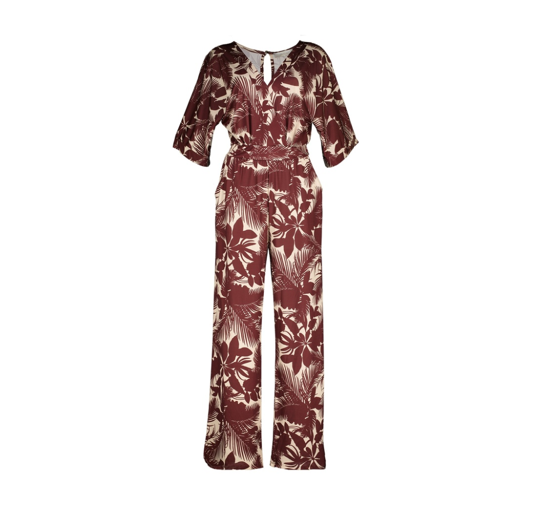 Jumpsuit Athenes – Bloemprint Bordeaux -Butter Amélie & Amélie