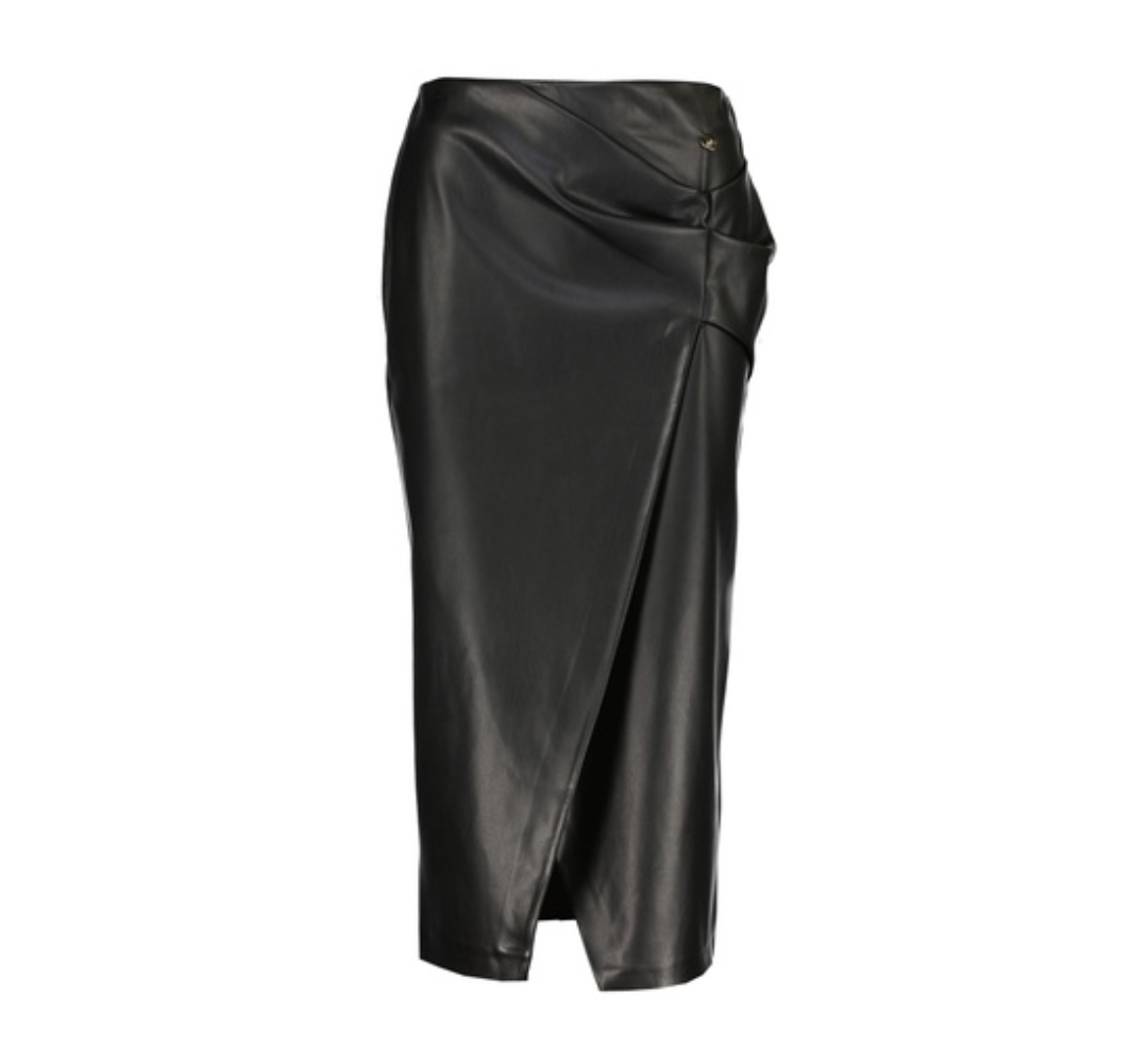 Elegant Lerenlook Rok Malmo – Amélie Amélie in Zwart & Bordeaux