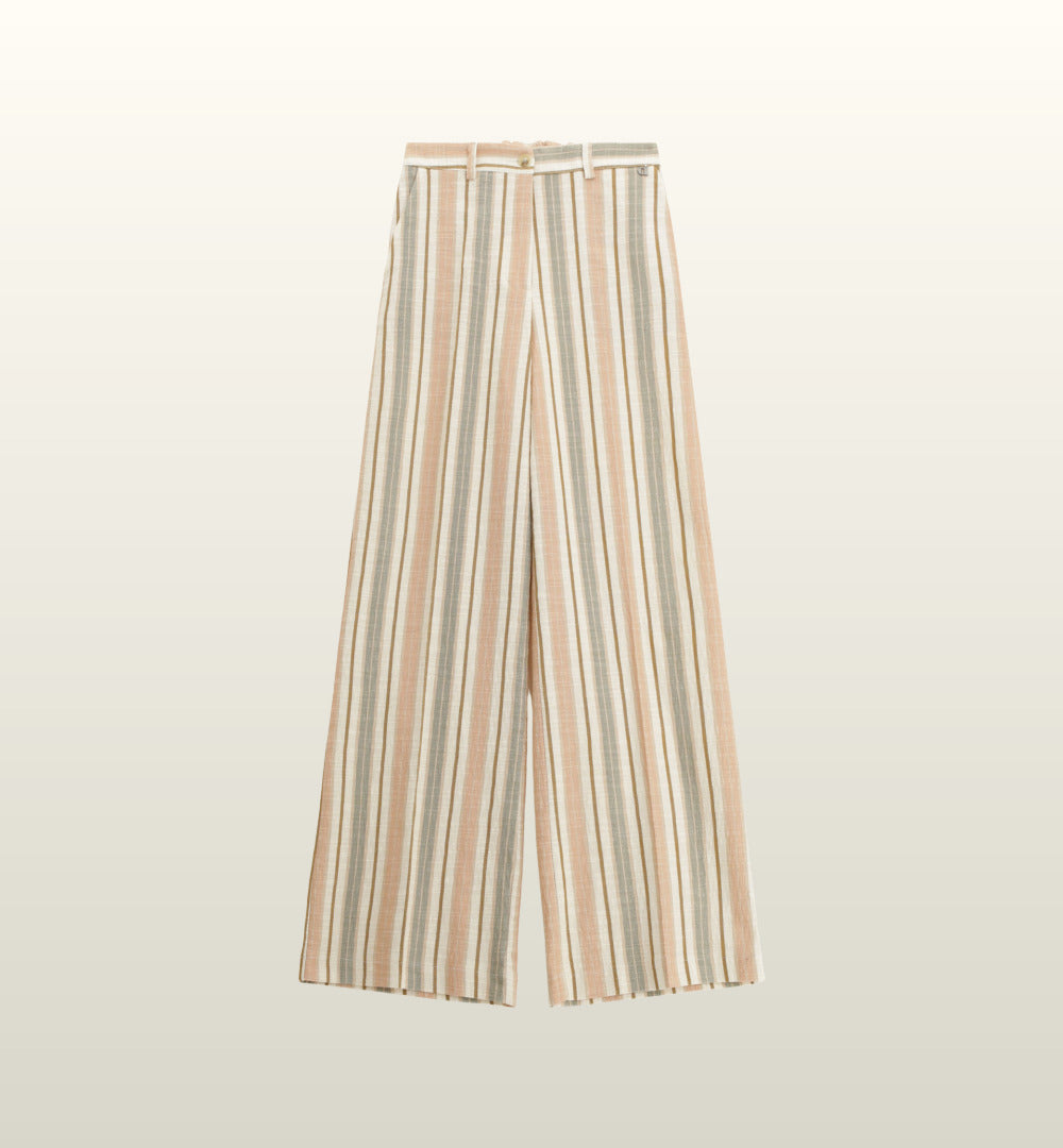 Gestreepte Palazzo Pantalon met Hoge Taille | Dixie