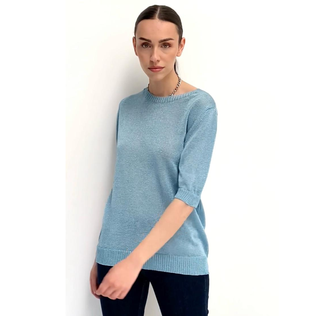 Kikisix Glitter T-shirt – Trendy Glans in Goud, Blauw, Roze, Zilver & Zwart